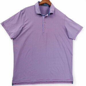 Greyson Polo Shirt Mens XL Purple Blue Striped Performance Golf Stretch Sporty